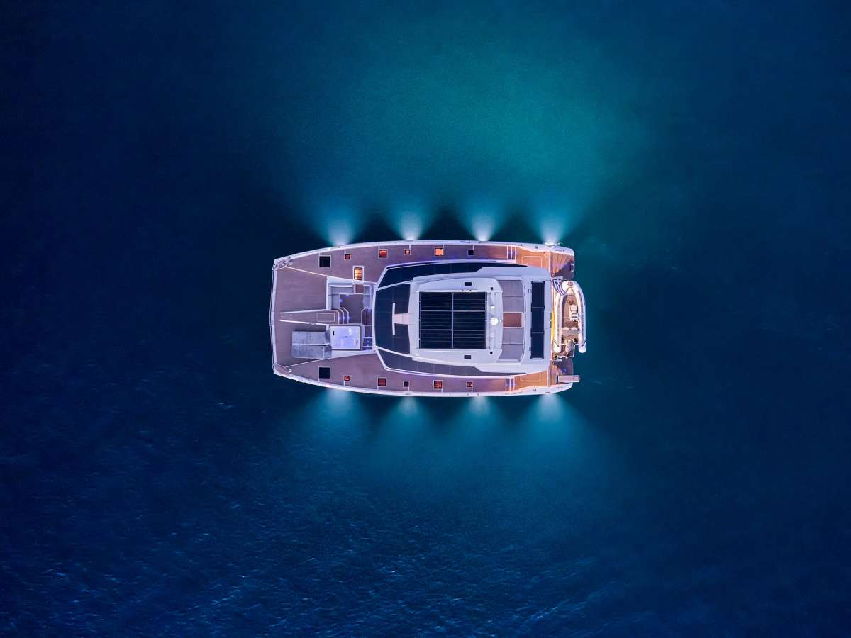 Arial view with underwater lights
